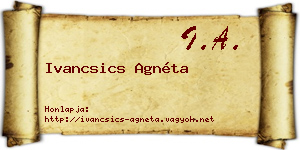 Ivancsics Agnéta névjegykártya